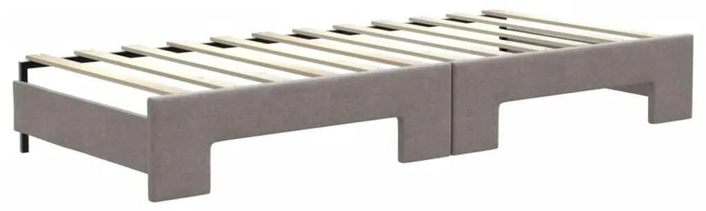 Sofá-cama c/ gavetão/colchões 80x200cm tecido cinza-acastanhado