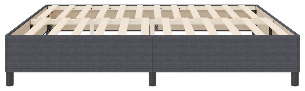 Cama Box Spring vidaXL Cinza Escuro 200x200 cm Tecido de Corduroy