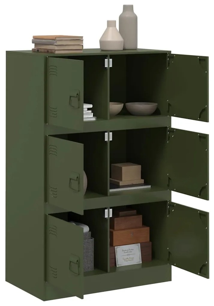 Aparador 67x39x107 cm aço verde azeitona