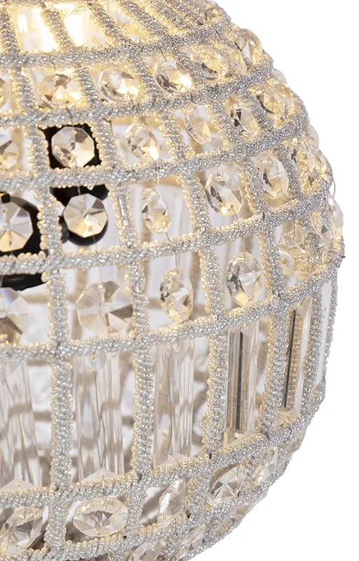 Candeeiro de suspensão Art Deco cristal com dourado 35 cm - Kasbah Clássico / Antigo,Art Deco