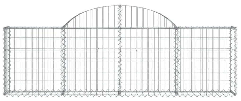 Cestos gabião arqueados 2 pcs 200x30x60/80 cm ferro galvanizado