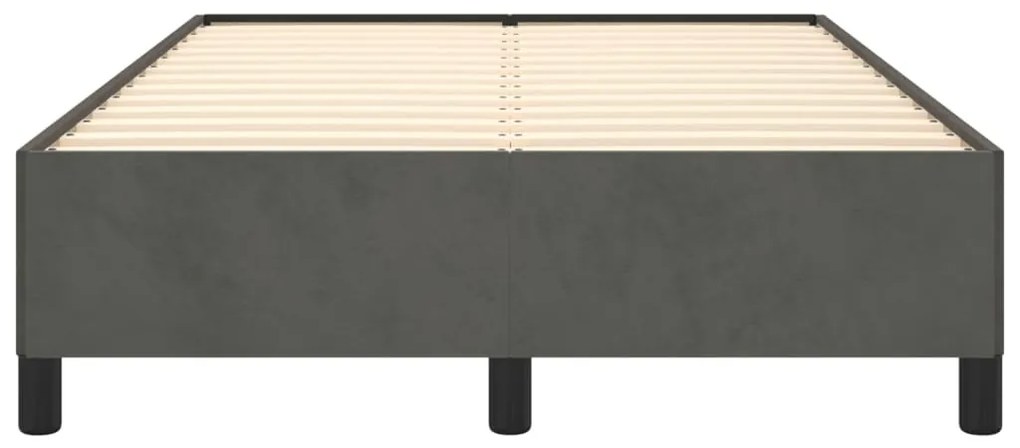 Estrutura de cama sem colchão 120x200 cm veludo cinzento-escuro