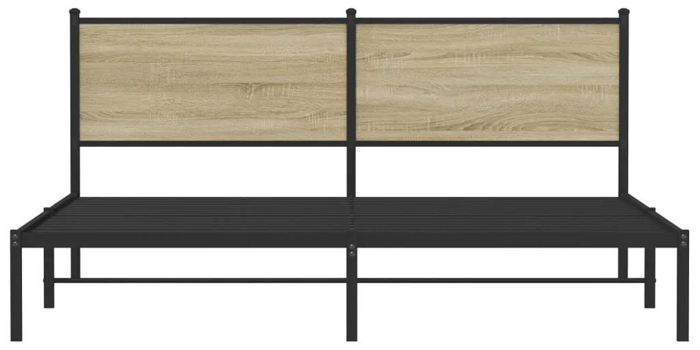 Estrutura de cama sem colchão 180x200cm metal carvalho sonoma