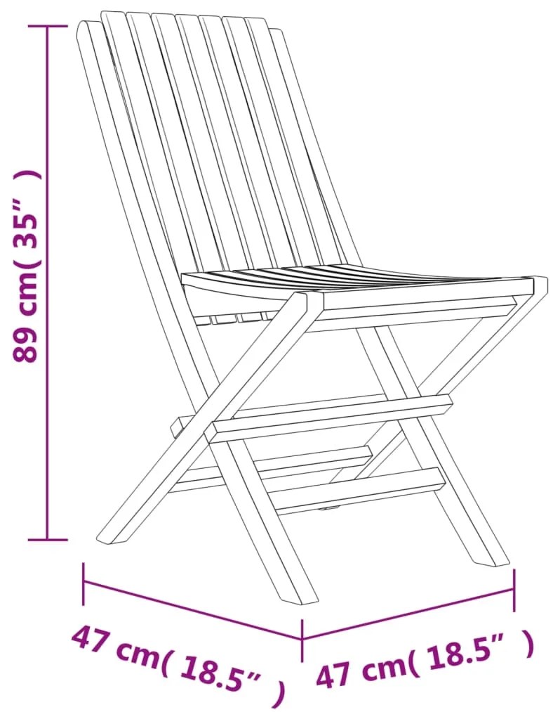 Cadeiras de jardim dobráveis 4 pcs 47x47x89 cm teca maciça