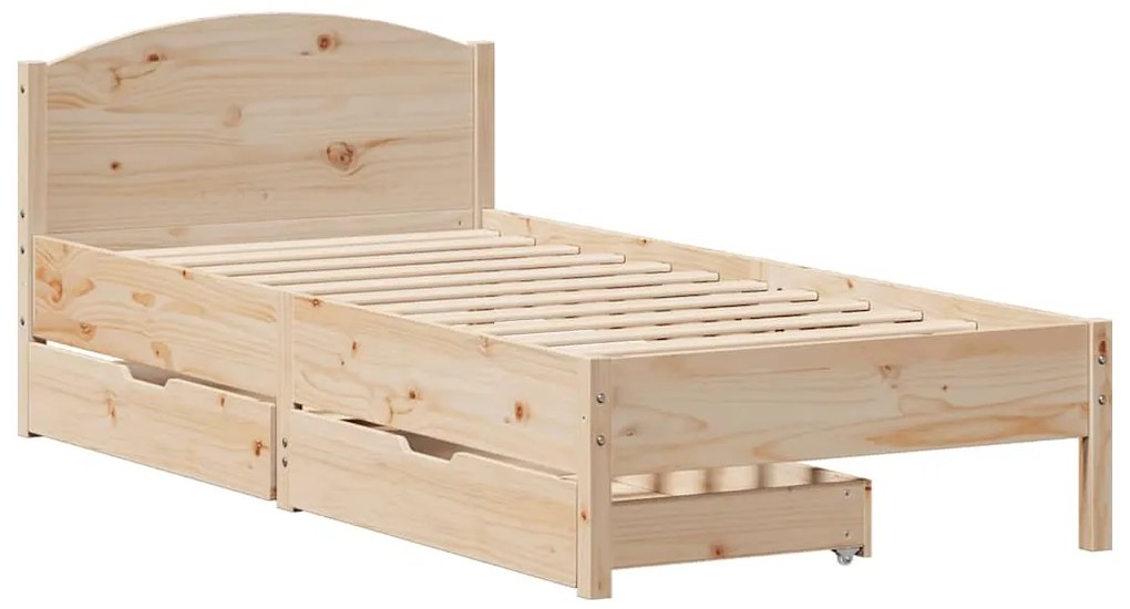 Cama sem colchão 90x200 cm madeira de pinho maciça