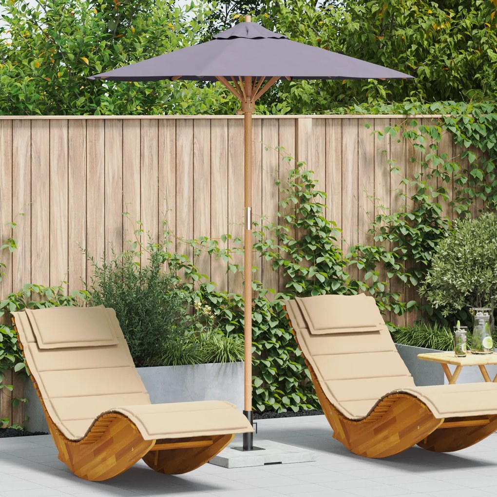 vidaXL Parasol de Jardim Cinza Escuro 180x230 cm Bambu
