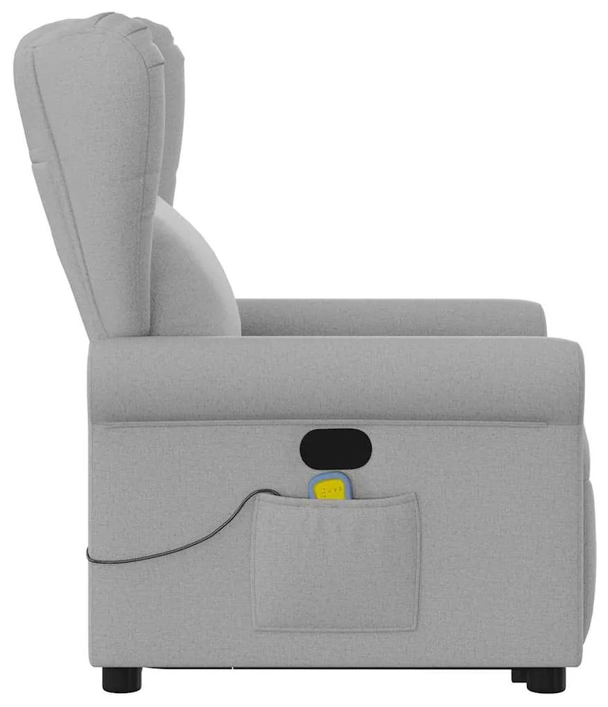 Poltrona elevatória de massagens tecido cinzento-nublado