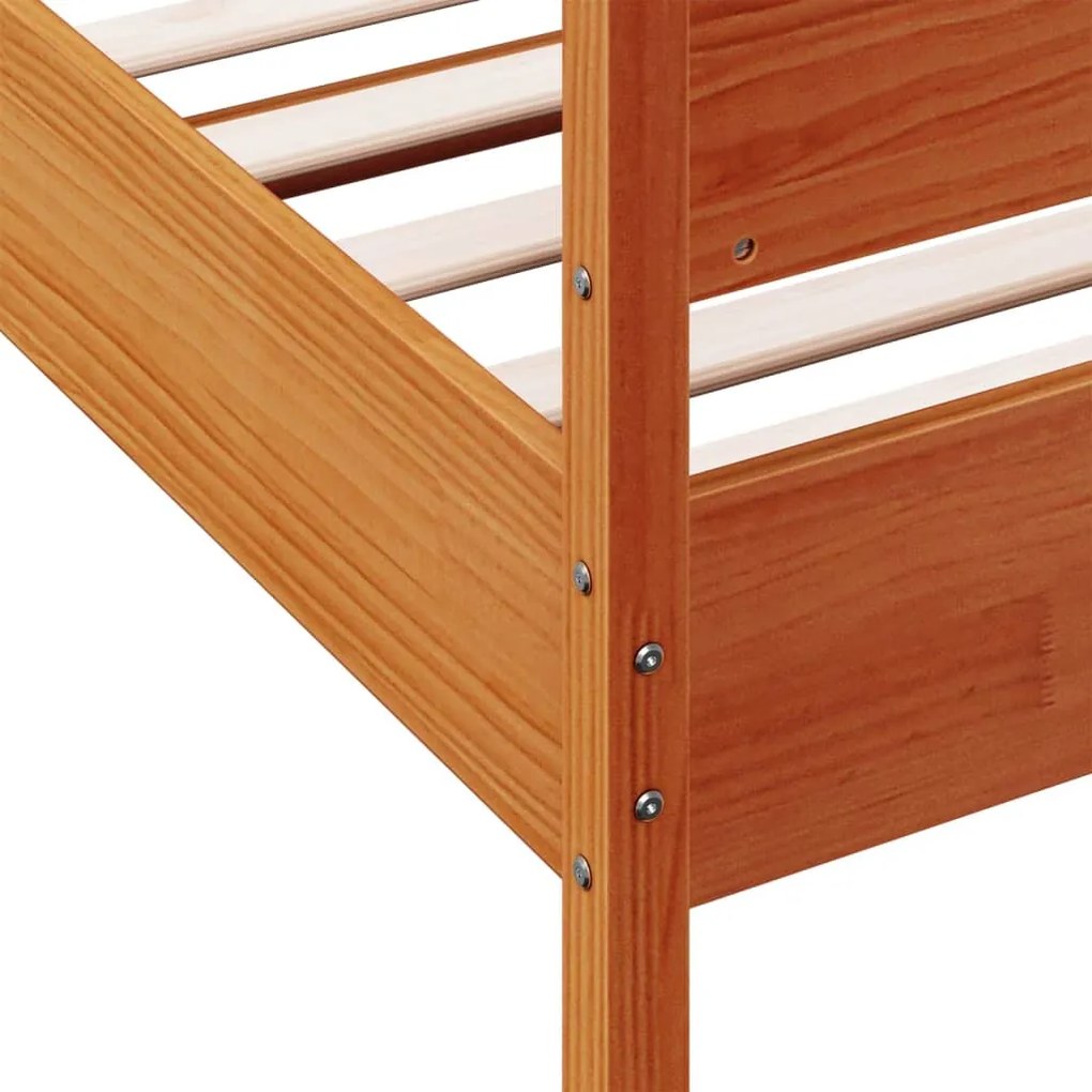 Cama sem colchão 100x200 cm pinho maciço castanho-mel