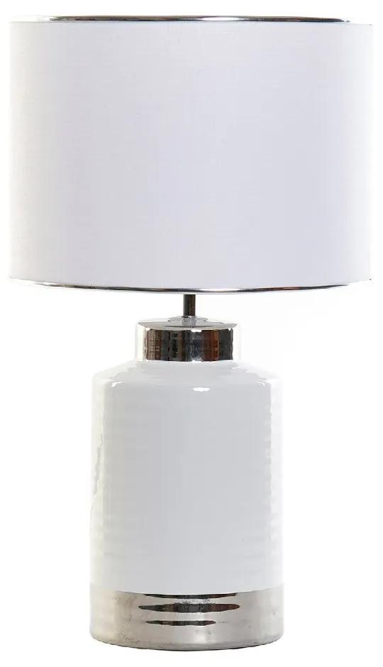 Lâmpada de Mesa DKD Home Decor Branco Prata Poliéster (35 x 35 x 59 cm)