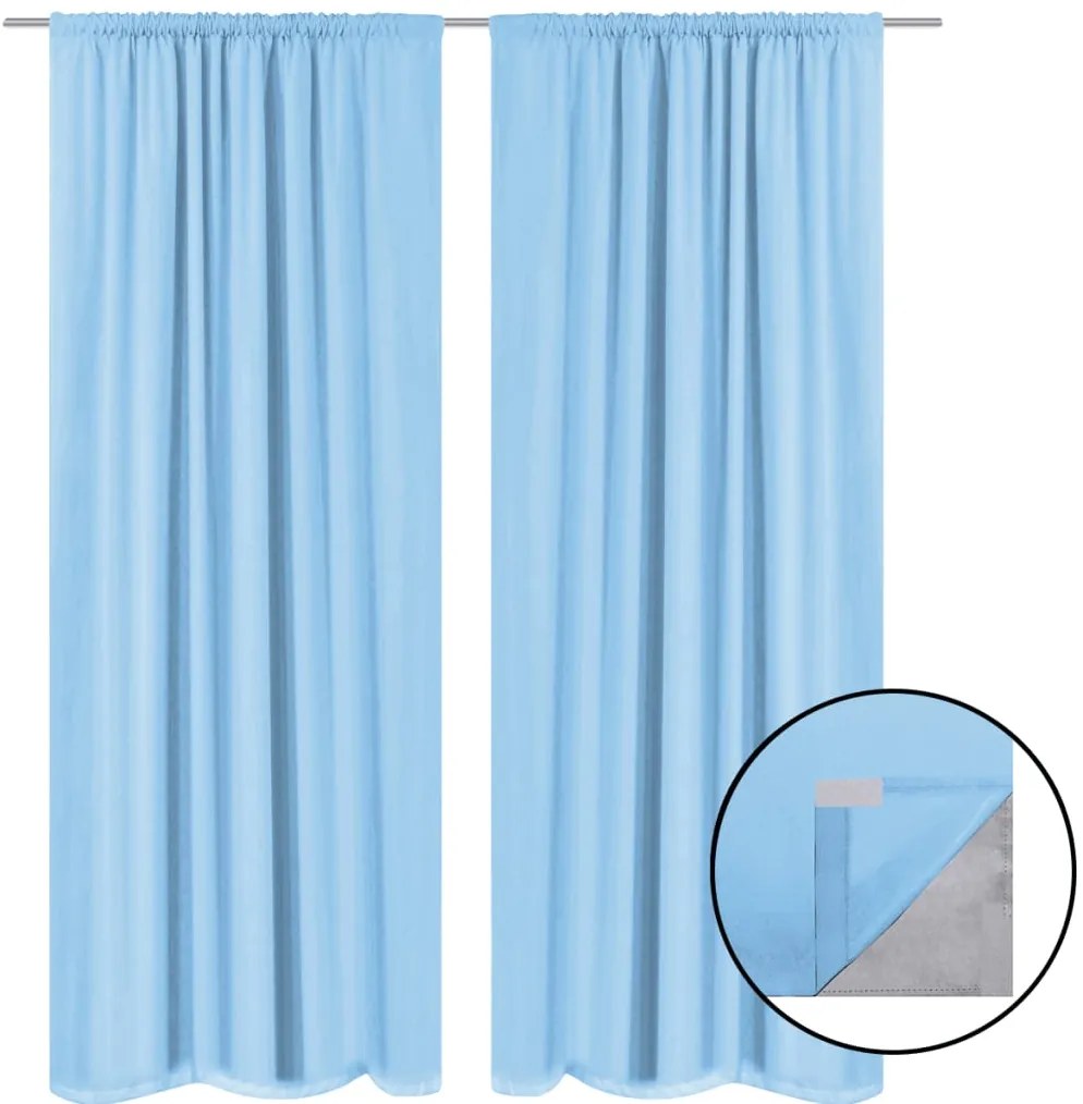 vidaXL Cortinas blackout 2 pcs camada dupla 140x245 cm turquesa