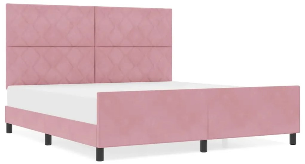 Cama vidaXL Rosa 180x200 cm Veludo