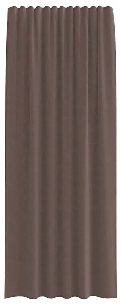 Cortinas de voile com aba 2 pcs castanho