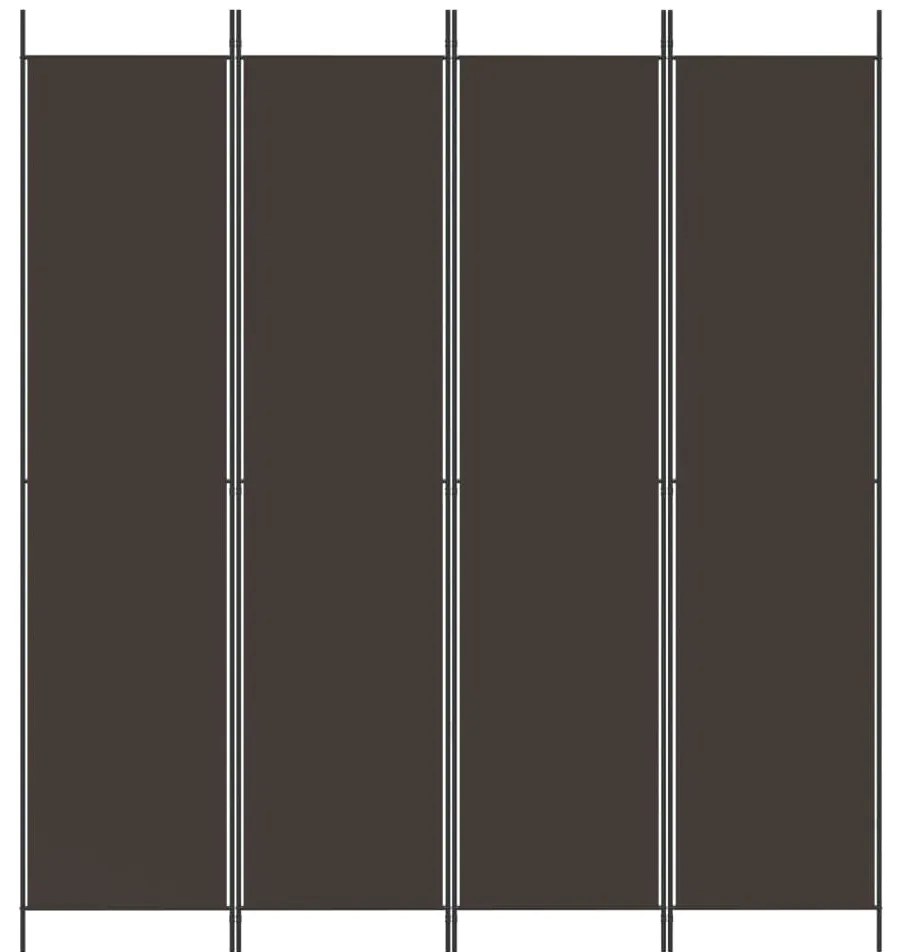 Biombo/divisória com 4 painéis 200x220 cm tecido castanho
