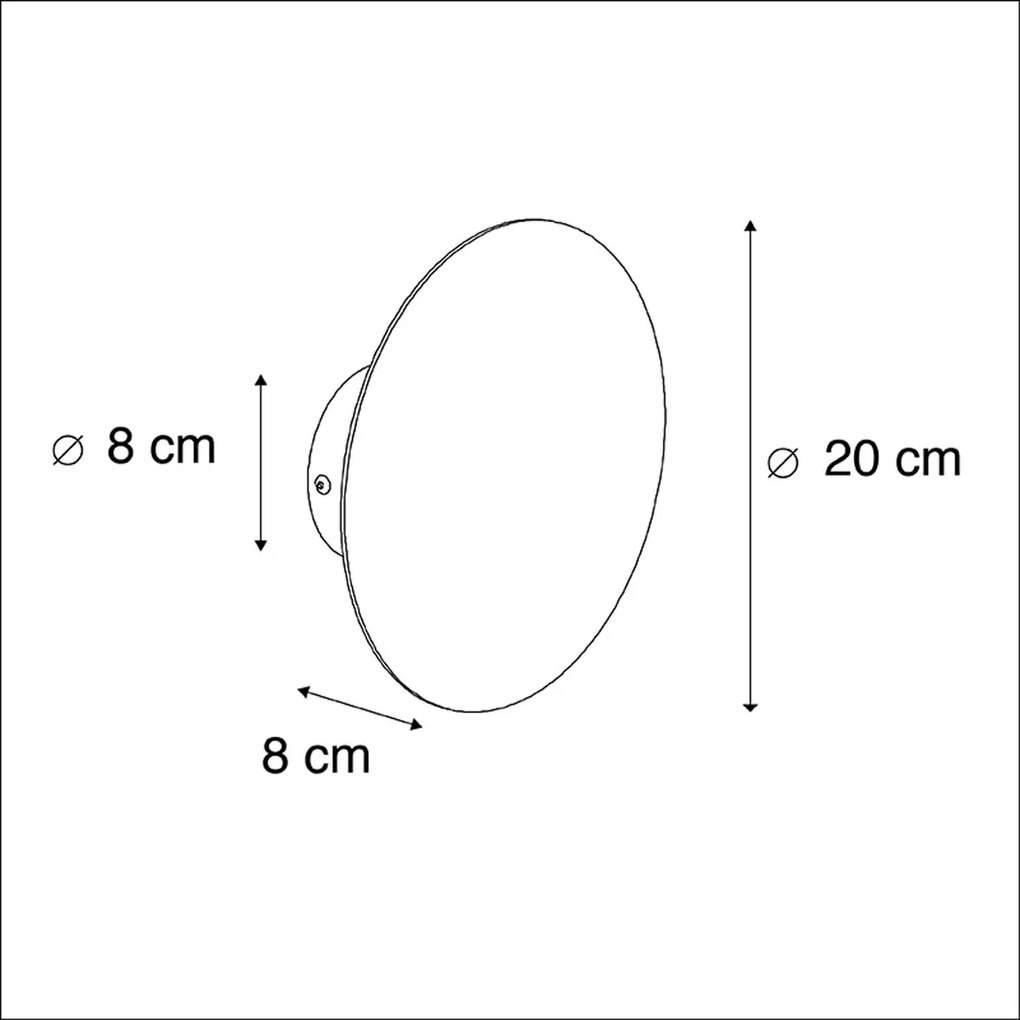 LED Candeeiro de parede inteligente redondo dourado incl. 2 Wifi g9 - Pulley Design