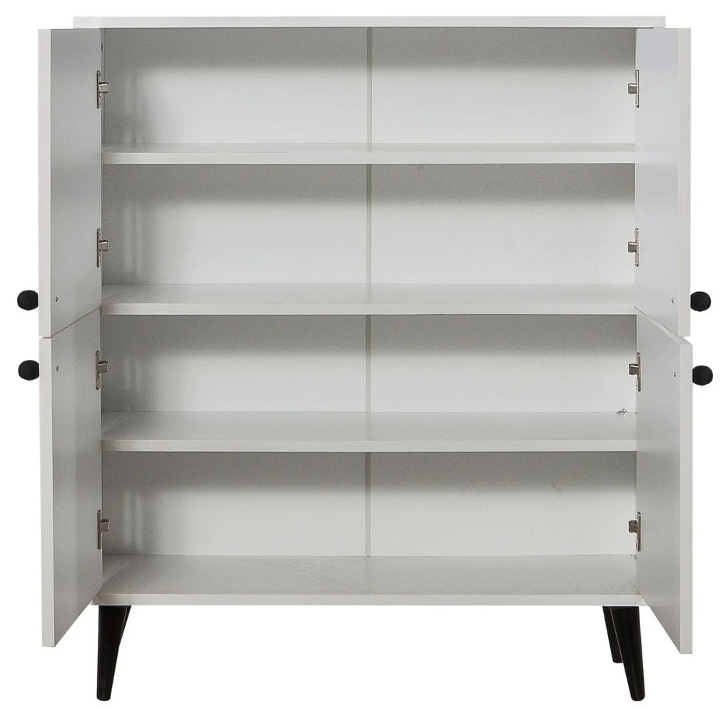 Armário Multiuso Multilux – Branco, Preto, Amarelo – 95x111x36 cm