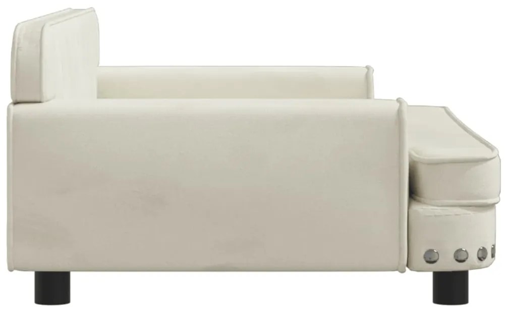Sofá infantil 90x53x30 cm veludo cor creme