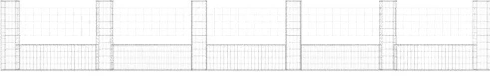 Cesto gabião em forma de U c/ 6 postes 620x20x100 cm ferro