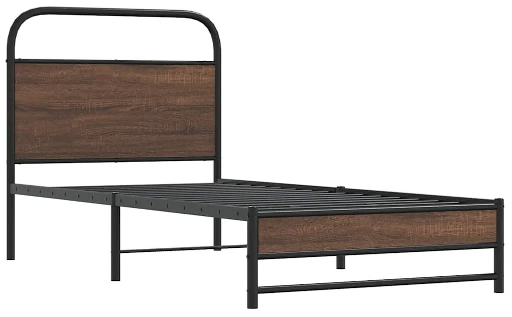 Estrutura cama s/ colchão derivados madeira carvalho castanho