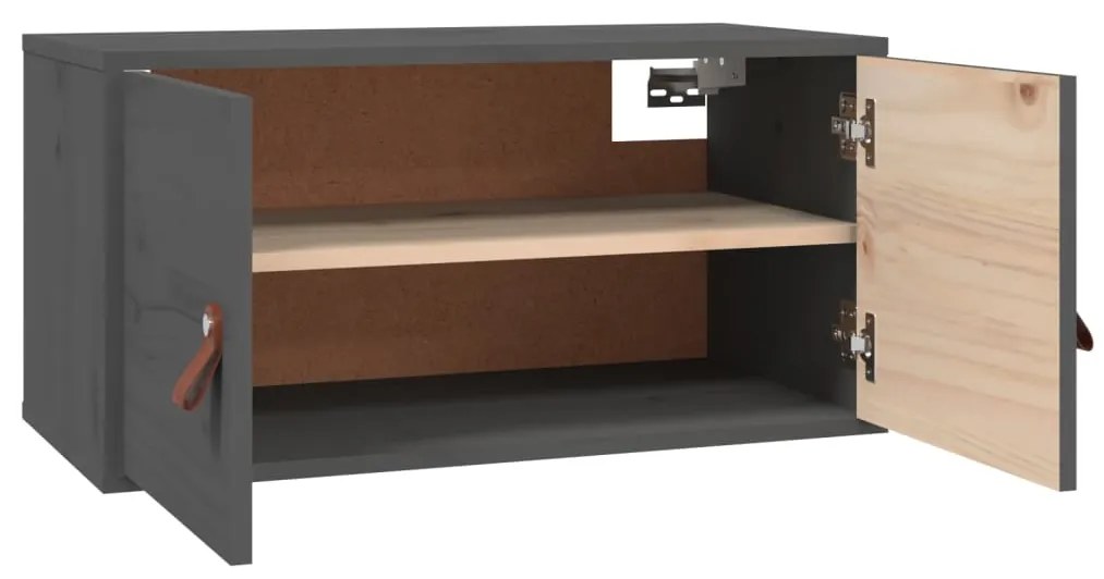 Armários de parede 2 pcs 60x30x30 cm pinho maciço cinzento