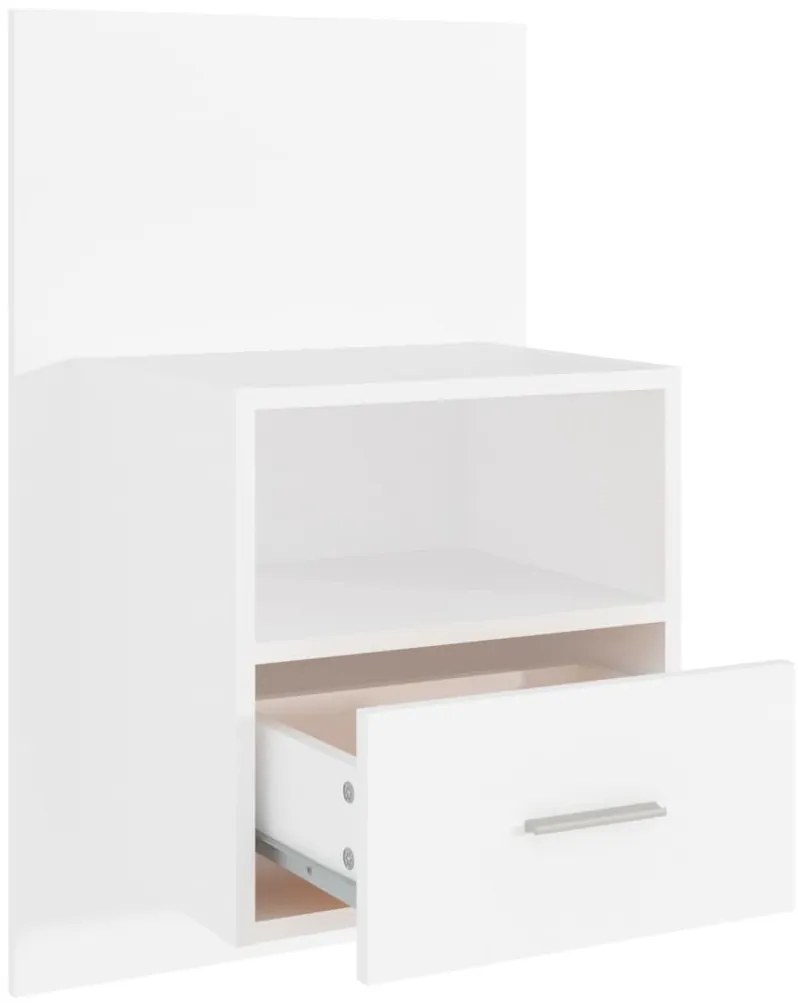 Mesas de cabeceira montagem na parede 2 pcs branco