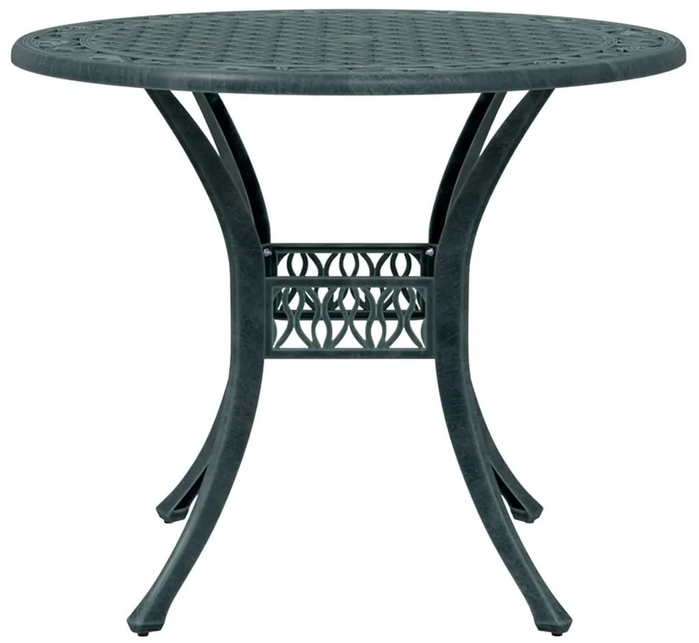 Mesa de jardim Ø90x75 cm alumínio fundido verde