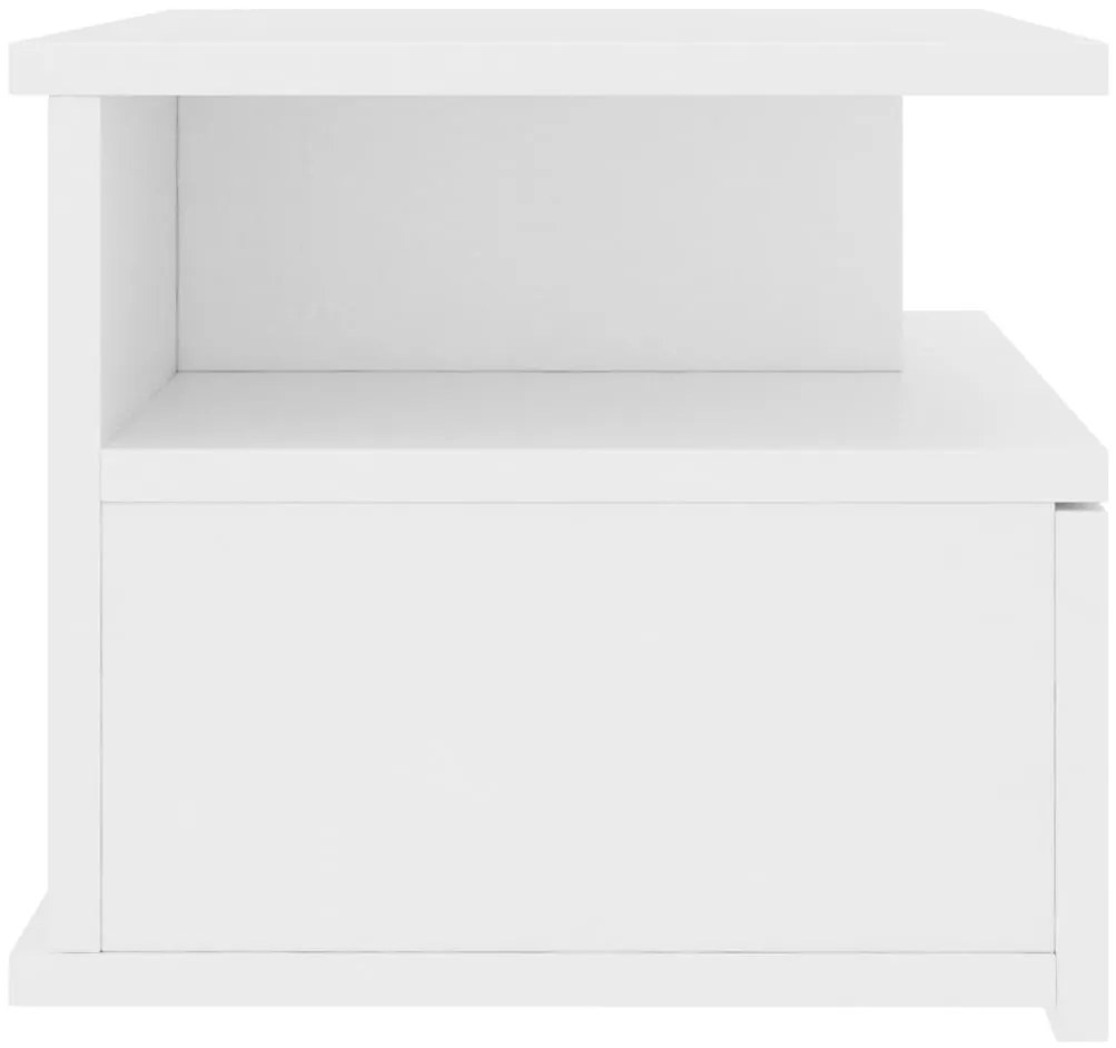 Mesa de cabeceira suspensa 40x31x27 cm derivados madeira branco