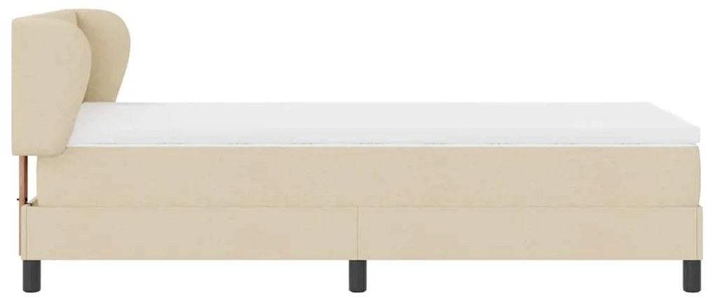Cama Box Spring com Colchão Creme 90x200 cm Tecido