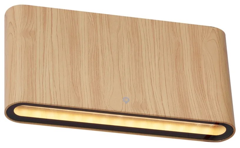 Candeeiro de Parede Exterior Escandinavo em Madeira 17,5cm incl. LED IP65 - Batt Escandinavo