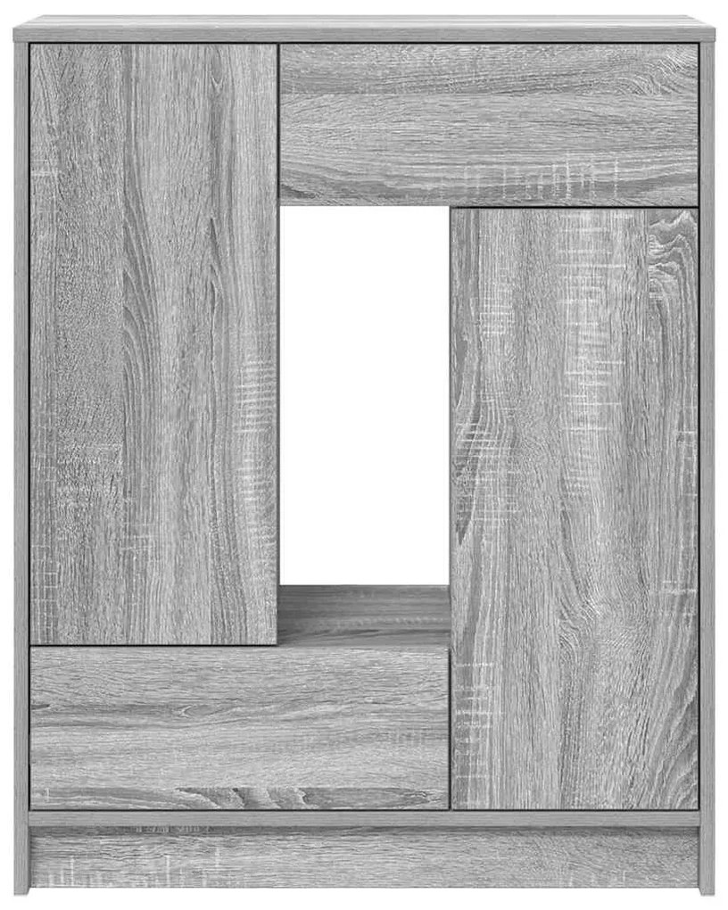 Aparador c/ gavetas e portas 73x31x90 cm sonoma cinzento