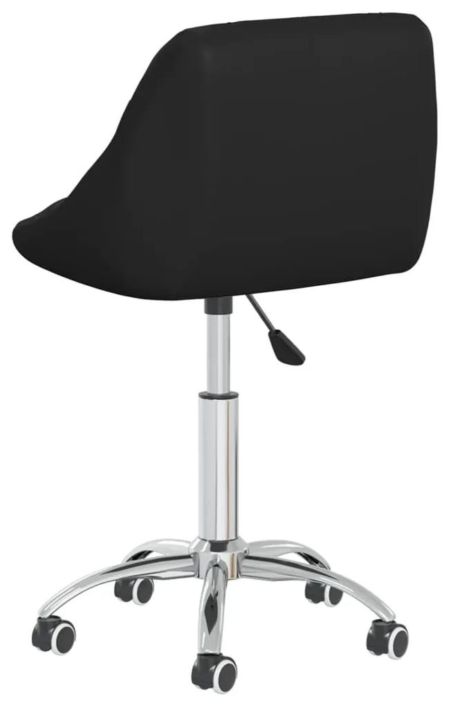 Cadeira de jantar giratória couro artificial preto