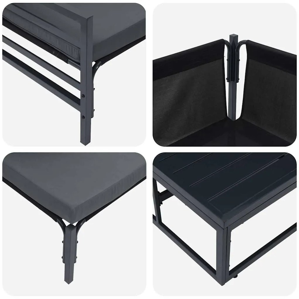Conjunto de Sofá de Jardim 10 pcs Antracite Aço