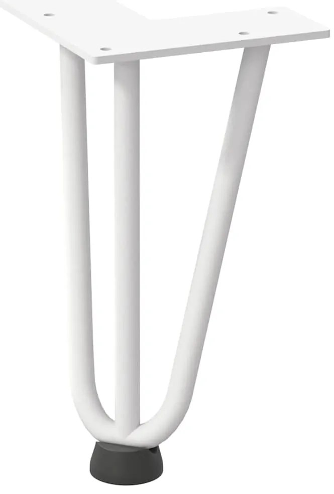 Pernas de grampo para mesa de centro 4 peças, branco, 20 cm, aço maciç