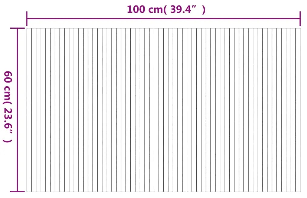 Tapete retangular 60x100 cm bambu castanho