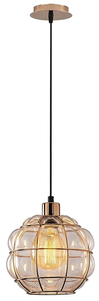 Candeeiro Chandelier Safderun – Cobre – Diâmetro 23 cm x Altura 111 cm