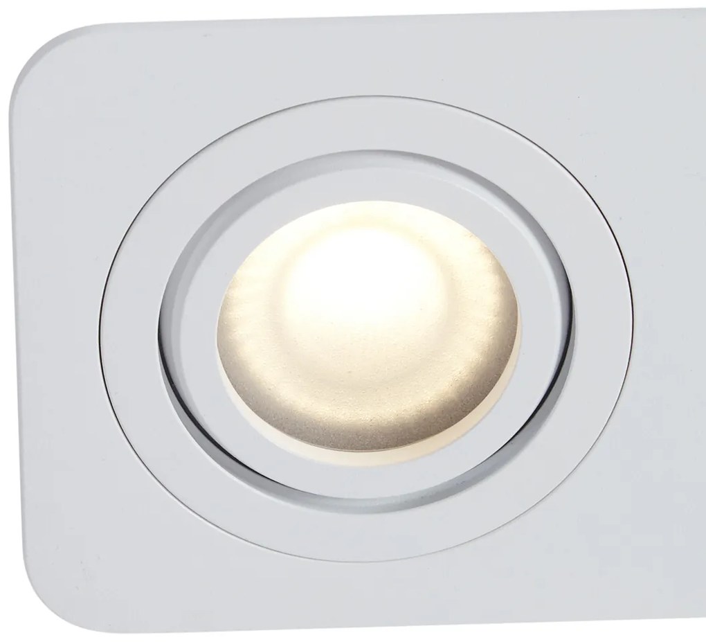 Conjunto de 6 focos embutidos redondos brancos GU10 50mm giratórios e inclináveis IP44 2-Light - Alberto Moderno