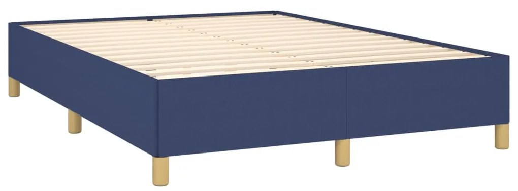 Estrutura de cama sem colchão 140x190 cm tecido azul