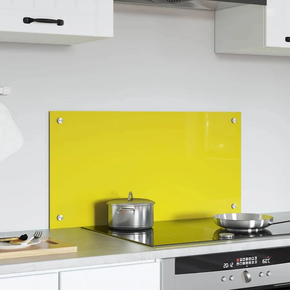Revestimento de Cozinha vidaXL Amarelo 80x40x0,6 cm em Vidro Temperado