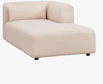 Módulo Chaise Longue Direito Para Sofá Modular Fogler Tecido Pele De Borrego Bege Creme - Sklum