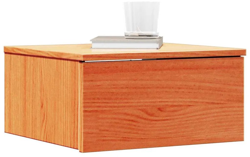 Mesa de Cabeceira Montada na Parede 2 pcs Castanho-mel