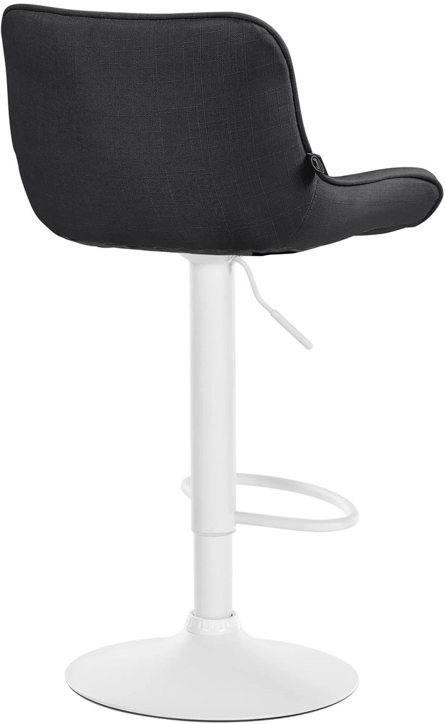 Banco alto em tecido com estrutura branca 85-106 x 49 x 51 cm cinzento escuro