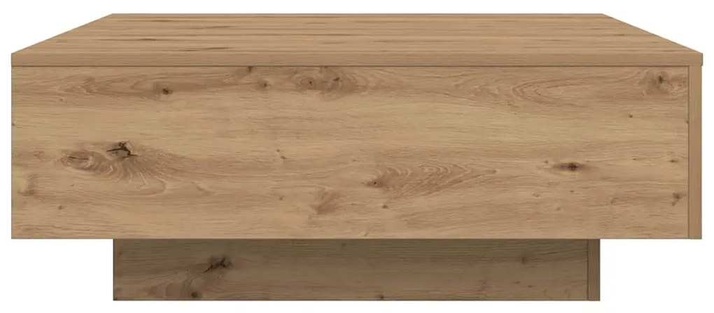 Mesa de Centro vidaXL com Luzes de LED Carvalho Artesanal 80x80x31 cm