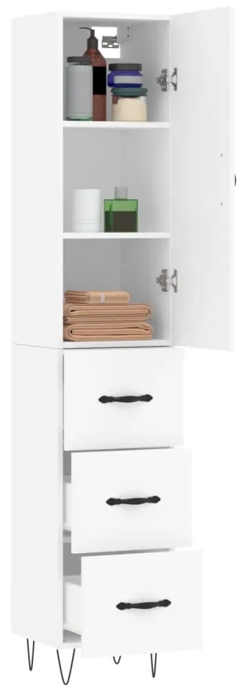 Armário alto 34,5x34x180 cm madeira processada branco