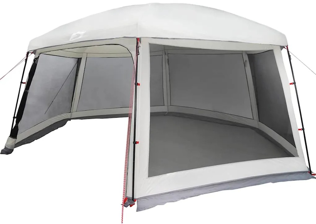 Tenda para piscina c/ mosca amovível e paredes de rede cinzento