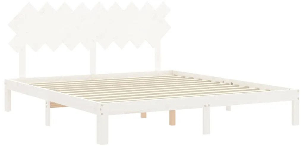 Estrutura cama Super King Size c/ cabeceira madeira branco