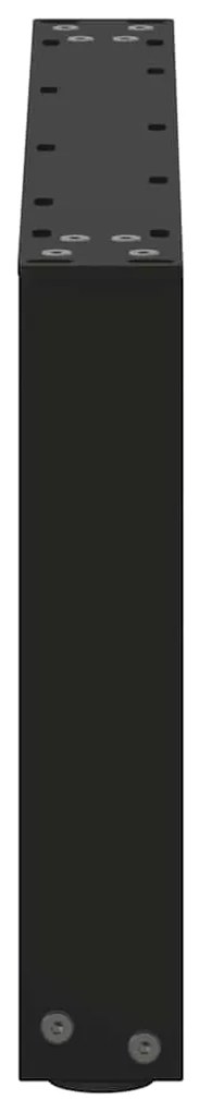 Pés para mesa de centro em formato de U, 2 peças, preto, 70x(30-31) cm
