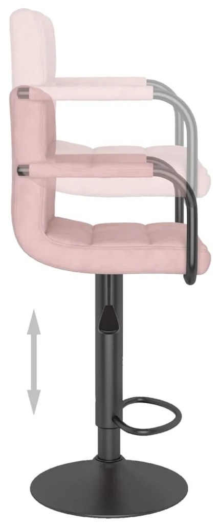 Bancos de bar 2 pcs veludo rosa