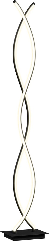 Candeeiro de pé para sala de estar, com 3 níveis de luminosidade reguláveis, espiral dupla e interruptor de pé, preto