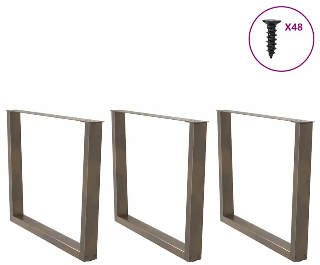 Mesa de jantar pernas 3pcs forma V 100x(72-73,3) cm aço natural