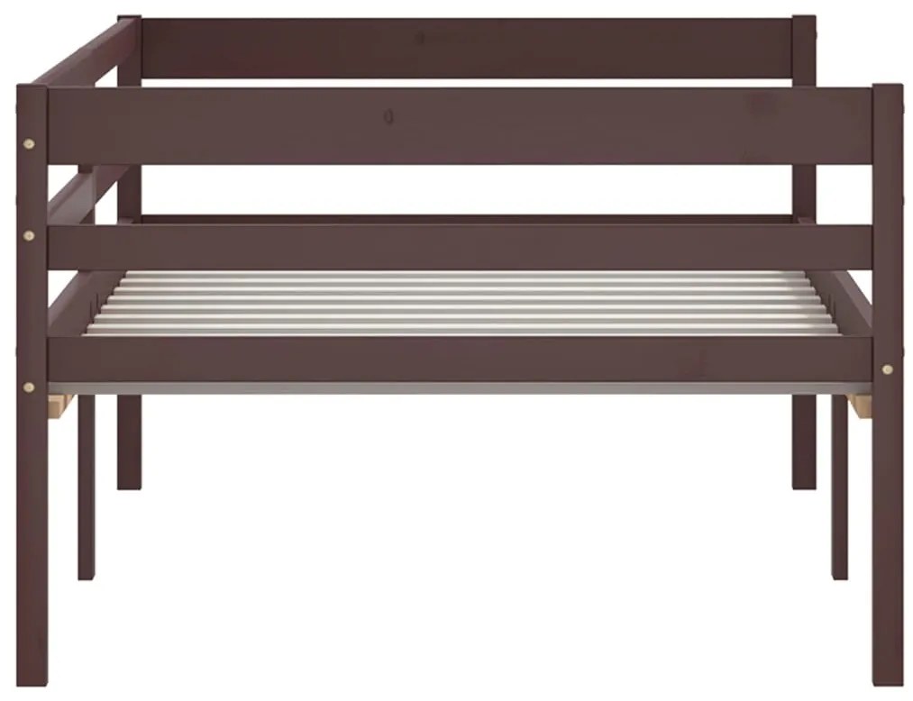 Estrutura de cama 90x200 cm pinho maciço castanho-escuro