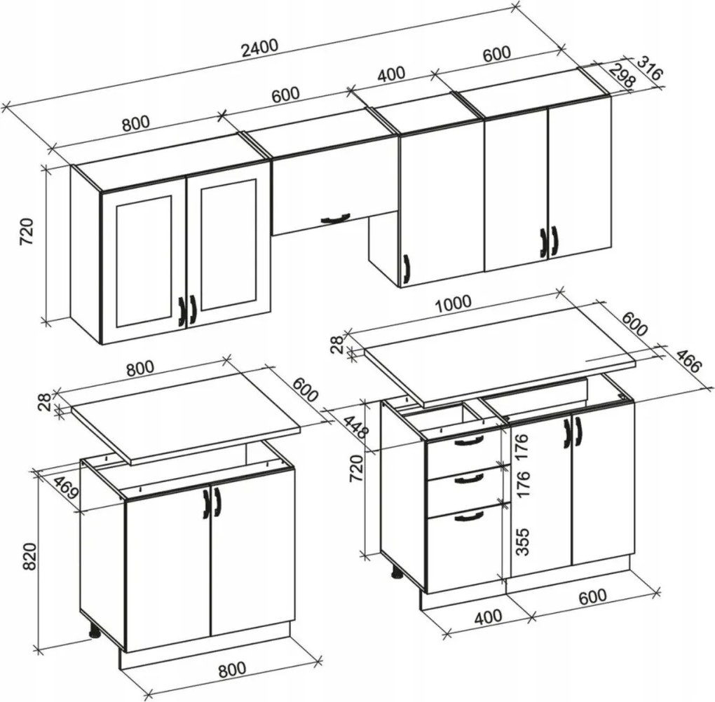 Conjunto para cozinha Houston 1730